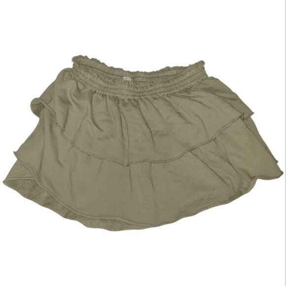 Aerie sage tiered Distressed mini skirt XL - Picture 1 of 7